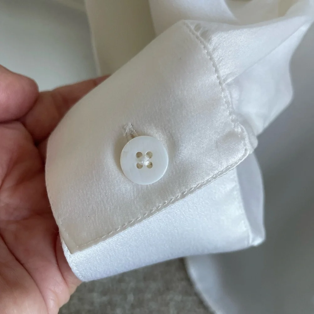 White Women's Silk Cabi Blouse - Picture 5 of 7